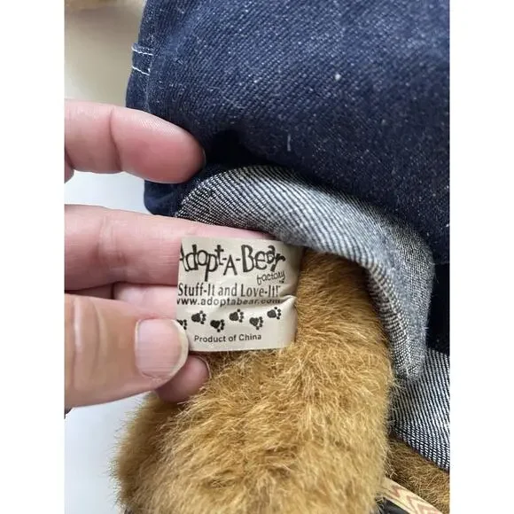 Adopt-A-Bear Teddy Bear with Outfit (Overalls, Shirt, Cap & Sandals) 20” - Picture 3 of 7